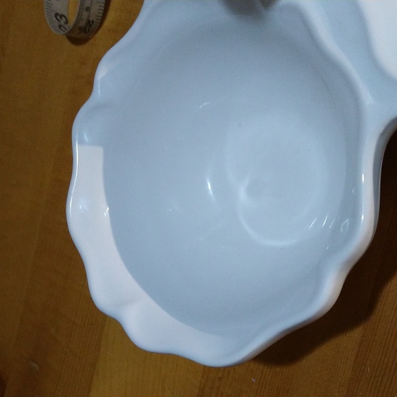 Portugal Pottery 3 Part Service Dish Service Tray white like new - Picture 13 of 15